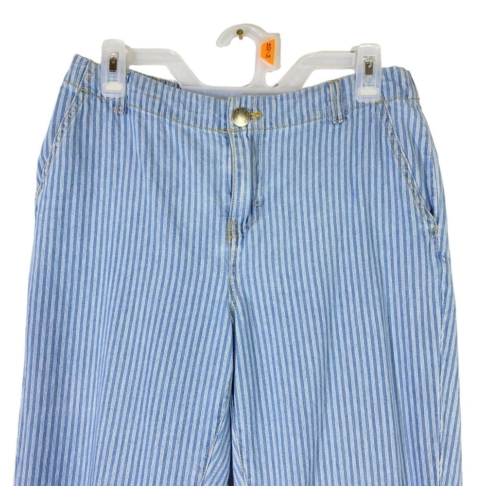 Life in Progress women’s size M blue white stripe elastic pockets ankle pant - Picture 4 of 6